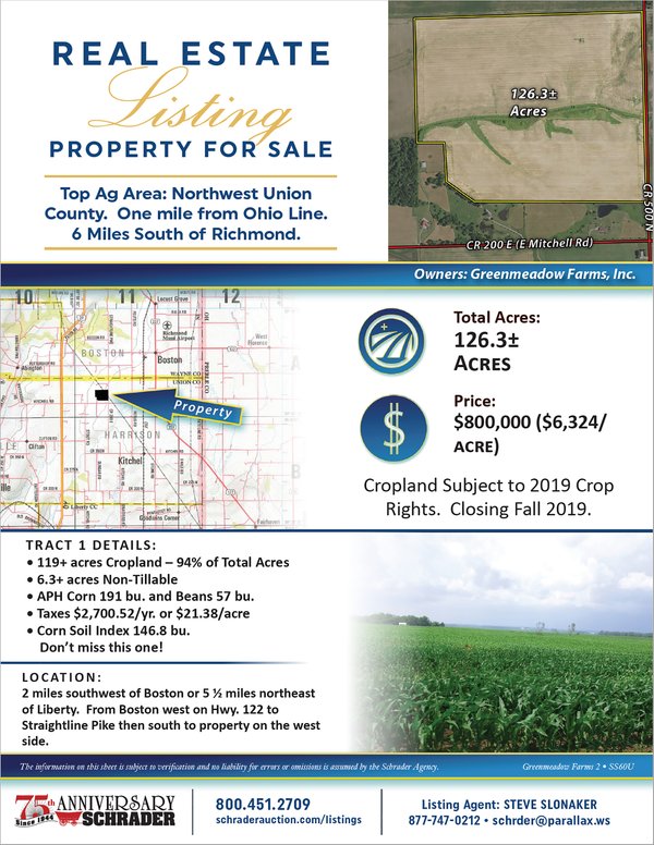Listing brochure cover - REAL ESTATE FOR SALE IN UNION COUNTY, INDIANA